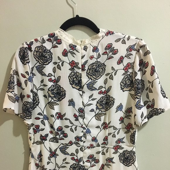 Black, White & Red Floral Dress - Item#23 - Picture 4 of 6